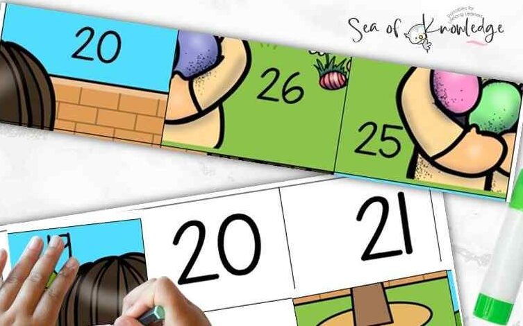 21 Adivinanzas de Pascua emocionantes Actividades y hojas de trabajo de rompecabezas de números de Pascua para niños