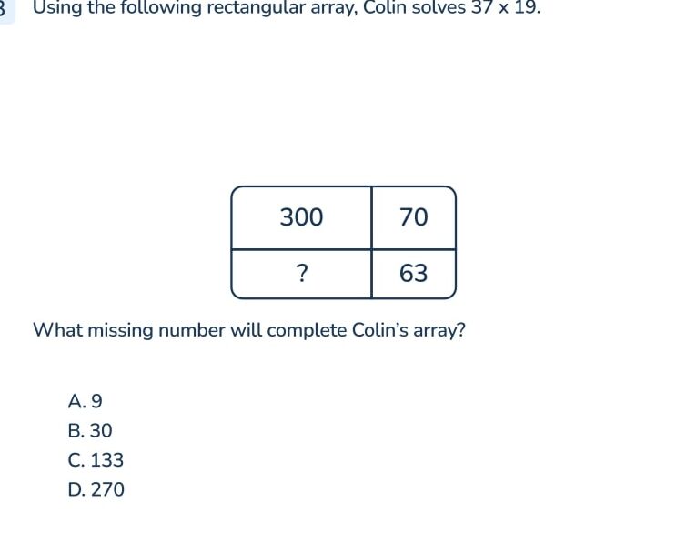 Un ítem de matemáticas de cuarto grado TIMSS 2007.